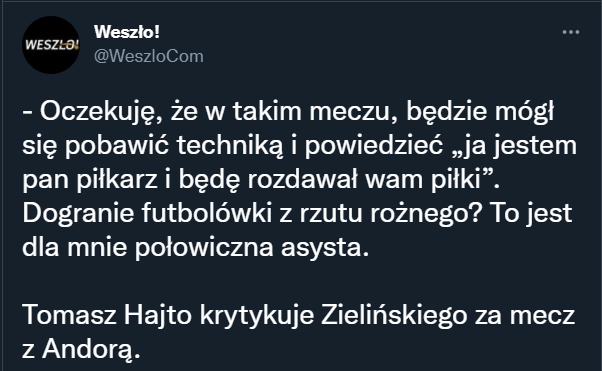 Tak Hajto KRYTYKUJE Zielińskiego po meczu z Andorą!